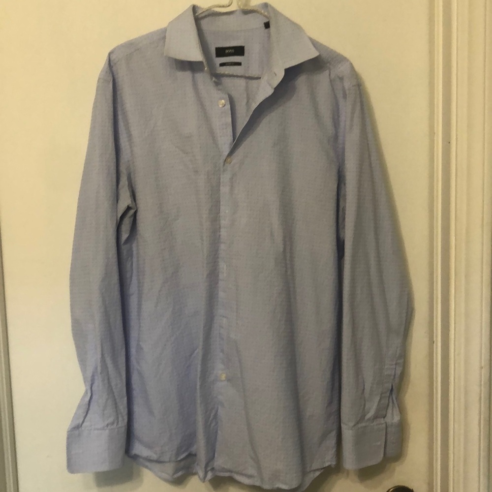 BOSS mens long sleeved button down dress shirt so 16